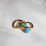 Band Ring I Malachite Gold