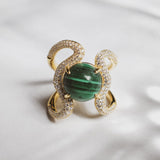 Reef Ring Malachite Diamonds